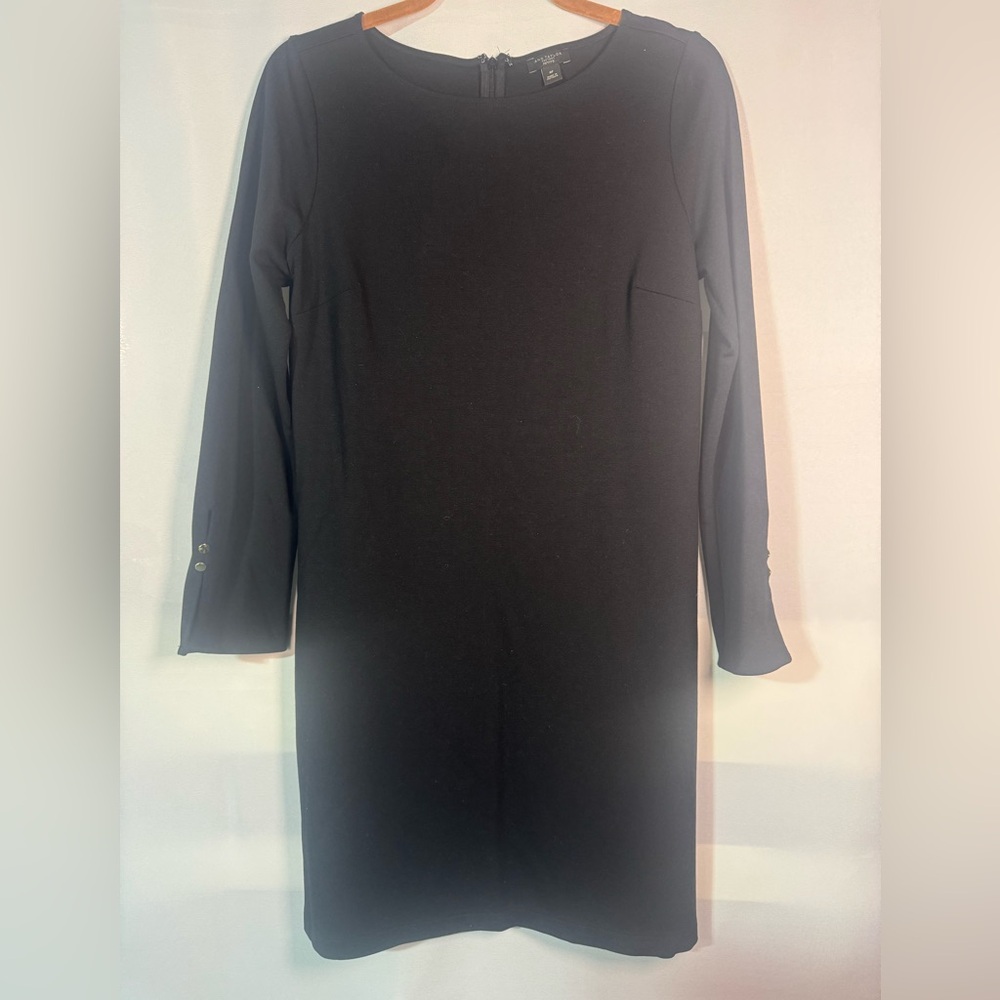 Ann Taylor Factory Elegant Black Long Sleeve Dress